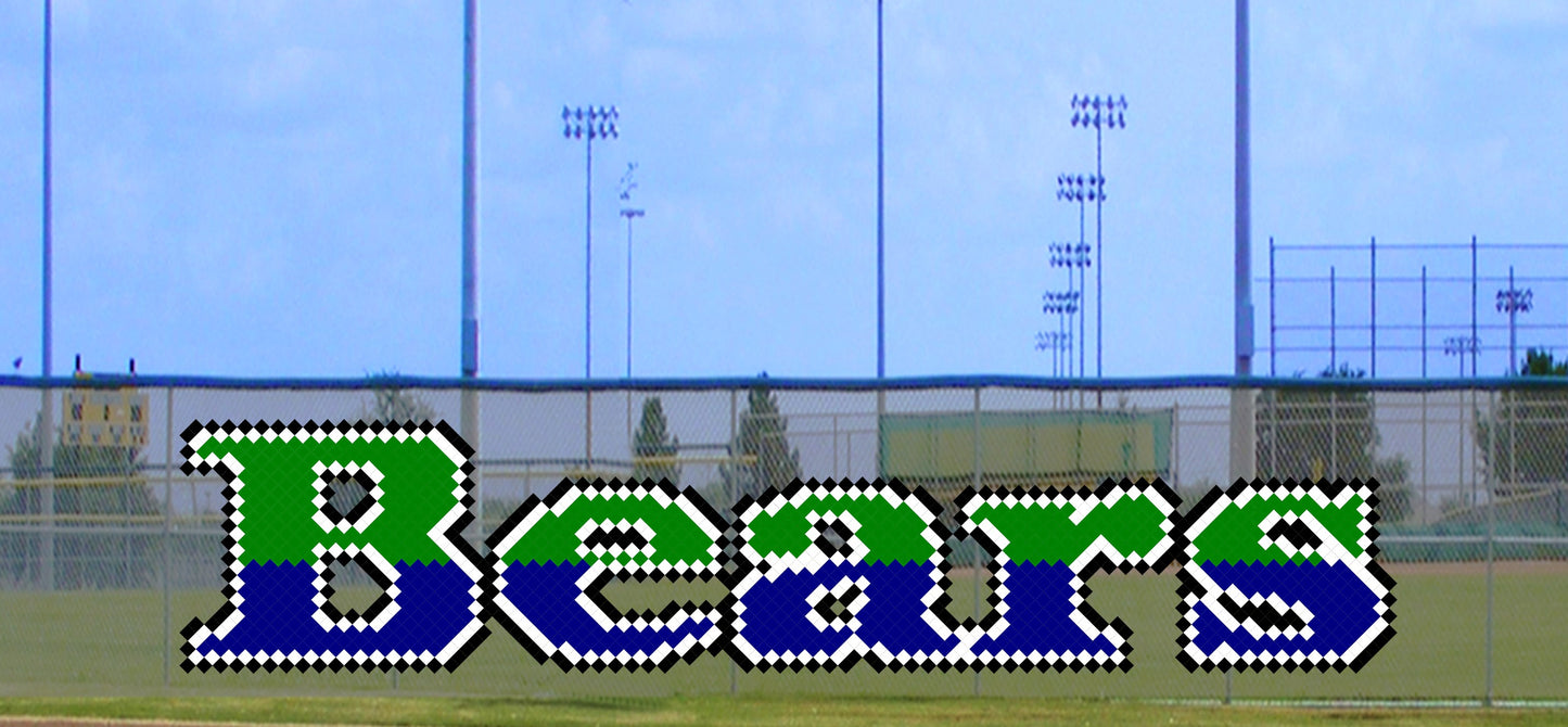 5' x 19' Two-Tone Bears Letters - 4 Colors