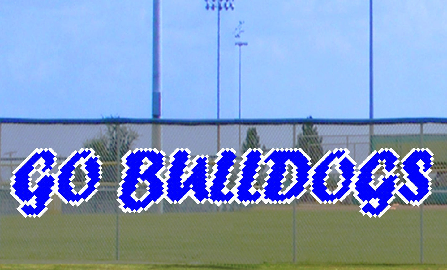 5' x 25' Go Bulldogs Script Letters