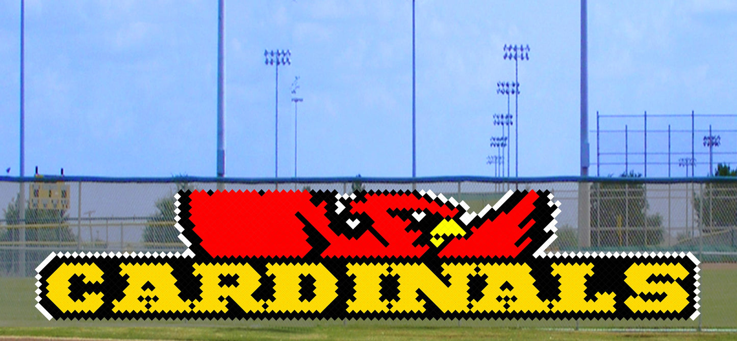 5' X 22' Stacked Cardinal with Letters