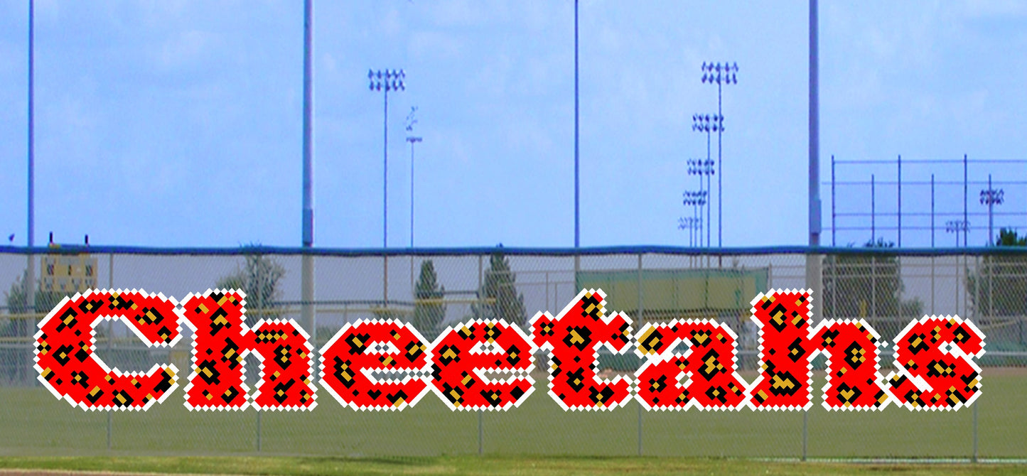 5' x 34' Cheetahs Letters with Print