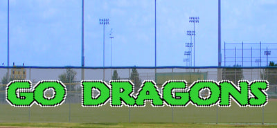 4' x 28' Go Dragons Letters Three Colors
