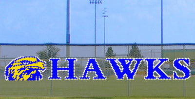 5' x 32' Hawk Head with Letters