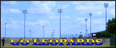 5' x 50' Two-Tone Go Leopards Letters