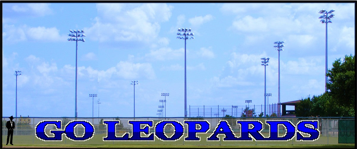 5' x 50' Two-Tone Go Leopards Letters with Outline