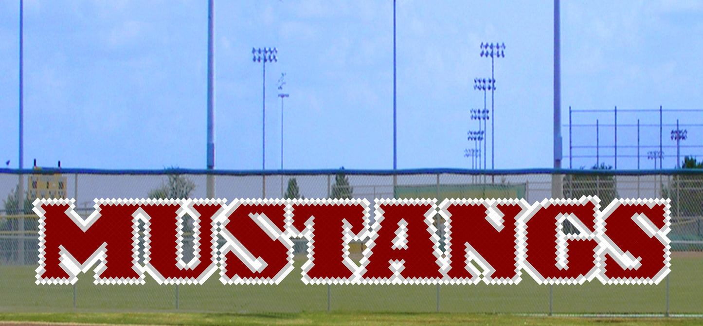 4' x 28' Mustangs Letters - 3 Colors