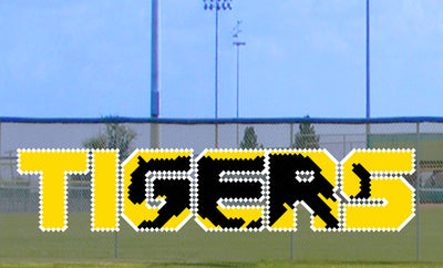 5' x 20' Tigers Letters with Silhouette