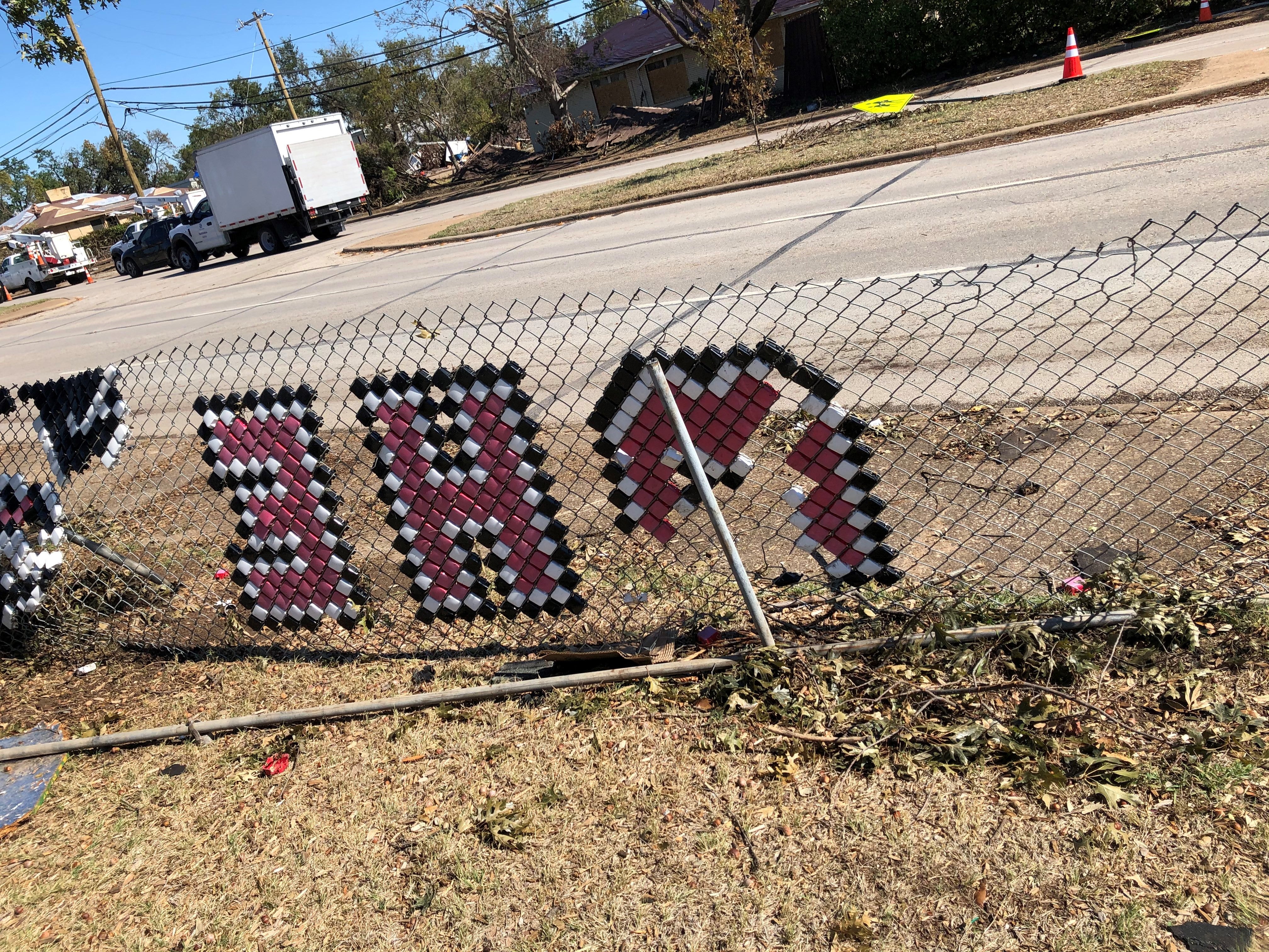 Chain-Link Cups Outlast Tornado in Dallas, Texas