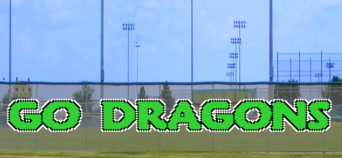 4' x 34' Go Dragons Letters Three Colors