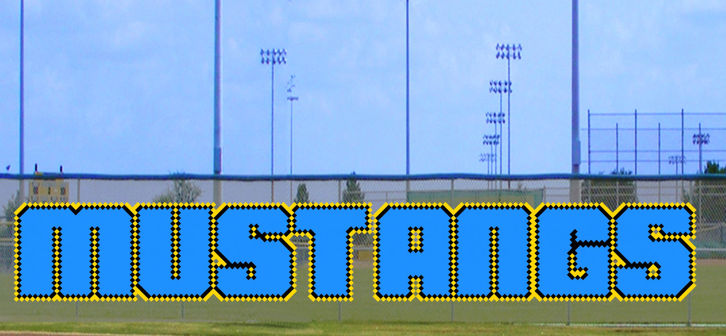 5' x 30' Bold Mustangs Letters - 3 COLORS
